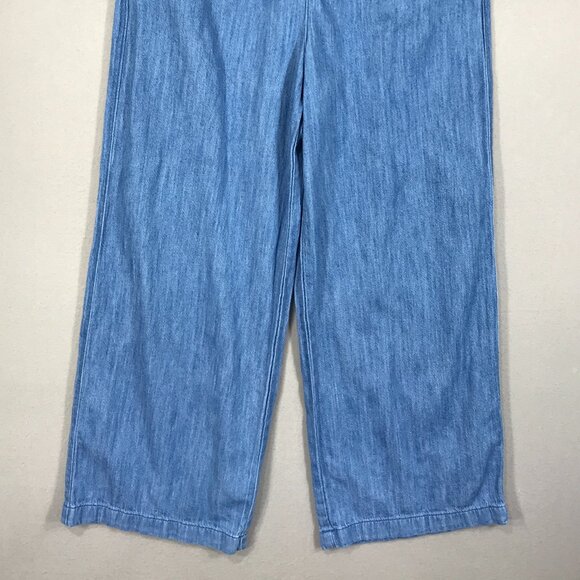 Old Navy Pants Girl's XL 14-16 Blue Chambray Pull On Loose Drawstring Wide Leg - Picture 3 of 14